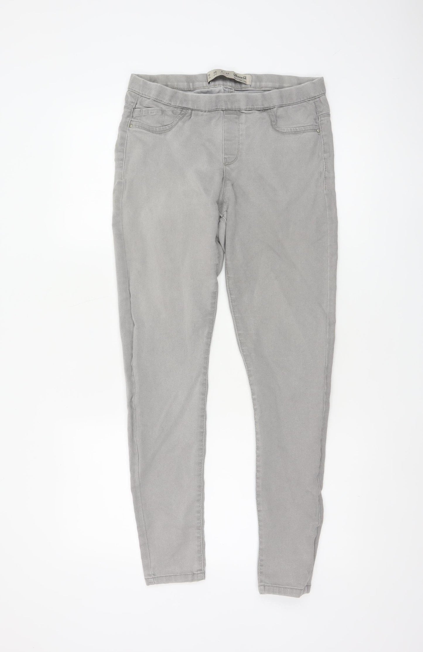 Denim Co Women Grey UK 12 Skinny Stretch Denim Jeggings