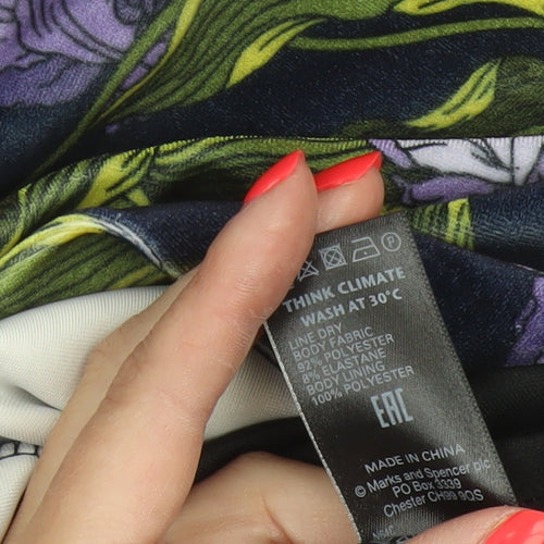 Marks and Spencer Women’s Multicoloured Floral A-Line Midi Skirt UK 10