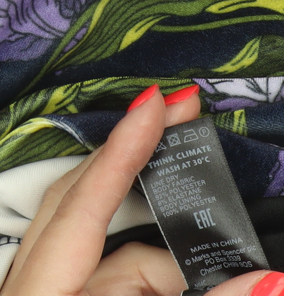 Marks and Spencer Women’s Multicoloured Floral A-Line Midi Skirt UK 10