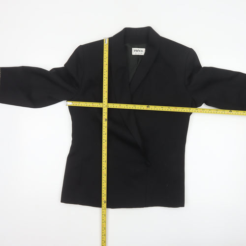 Précis Women Black UK 10 Tuxedo Blazer Wool Gold Floral Cuff Vintage