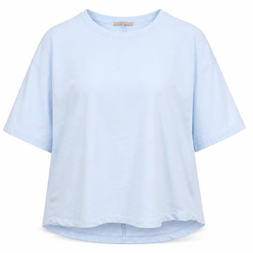 Zara Women Blue M Basic Cotton Crew Neck Kimono Sleeve T-Shirt
