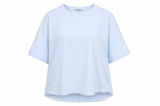 Zara Women Blue M Basic Cotton Crew Neck Kimono Sleeve T-Shirt