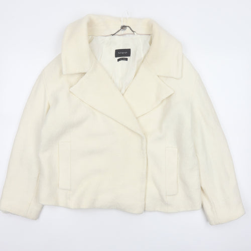 M&S Autograph Women’s Ivory UK 14 Wool Blend Pea Coat Jacket