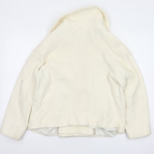 M&S Autograph Women’s Ivory UK 14 Wool Blend Pea Coat Jacket