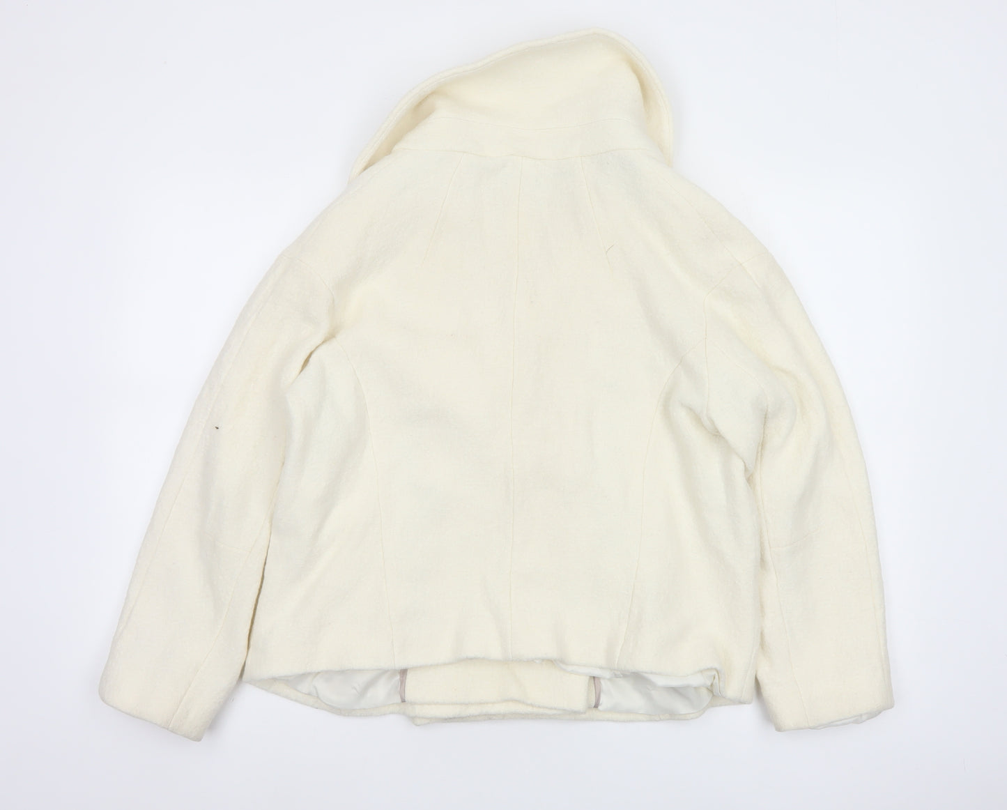 M&S Autograph Women’s Ivory UK 14 Wool Blend Pea Coat Jacket