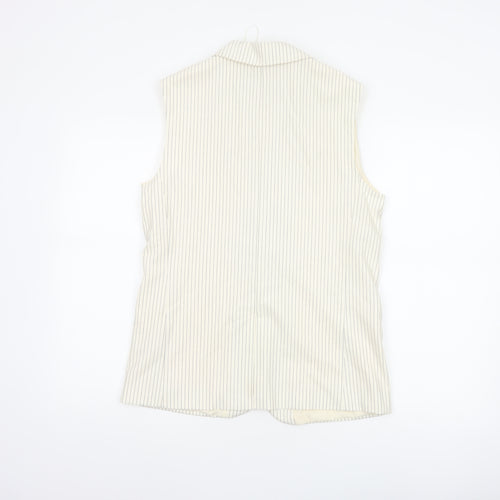 Marks and Spencer Women Ivory Pinstripe Size 8 Tailored Suit Waistcoat