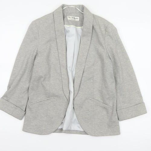 Miss Selfridge Women Grey UK 10 Stretch Tailored Shawl Blazer