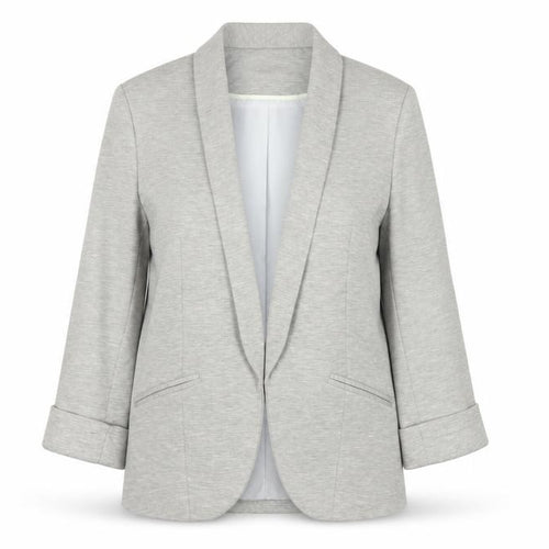 Miss Selfridge Women Grey UK 10 Stretch Tailored Shawl Blazer