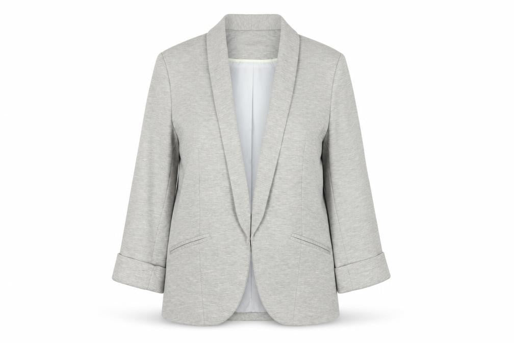 Miss Selfridge Women Grey UK 10 Stretch Tailored Shawl Blazer