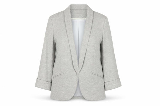 Miss Selfridge Women Grey UK 10 Stretch Tailored Shawl Blazer