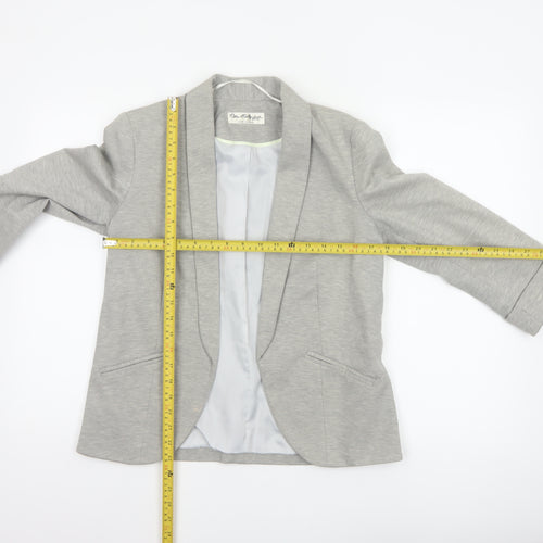 Miss Selfridge Women Grey UK 10 Stretch Tailored Shawl Blazer