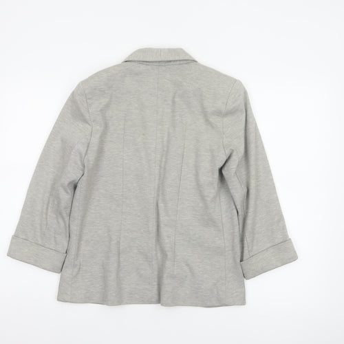 Miss Selfridge Women Grey UK 10 Stretch Tailored Shawl Blazer