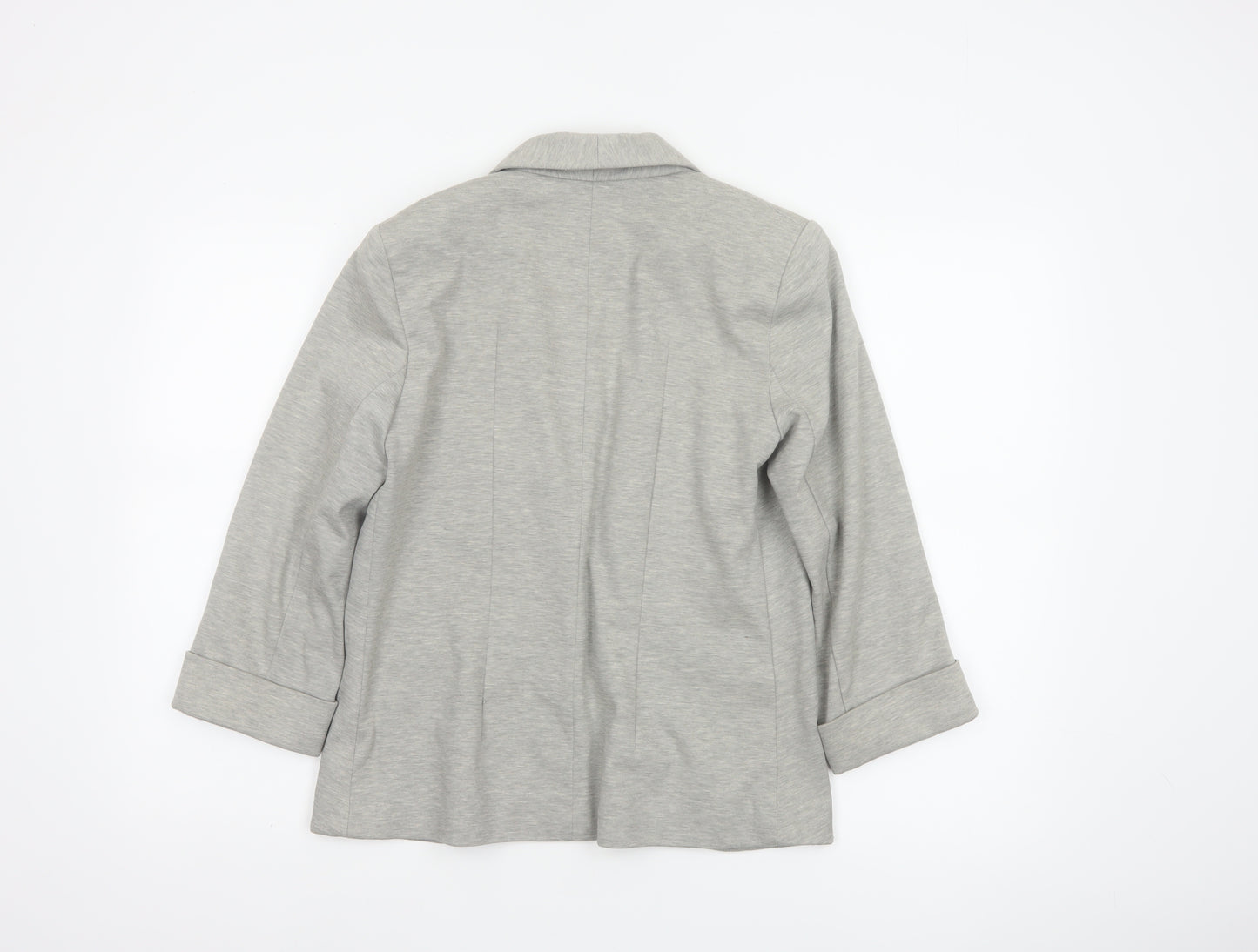 Miss Selfridge Women Grey UK 10 Stretch Tailored Shawl Blazer