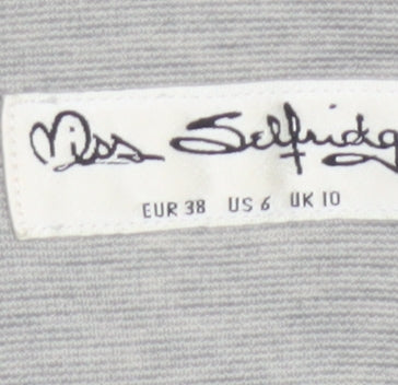 Miss Selfridge Women Grey UK 10 Stretch Tailored Shawl Blazer