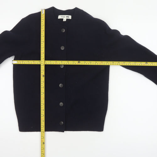 Comptoir des Cotonniers Women Black XS Wool Button Cardigan