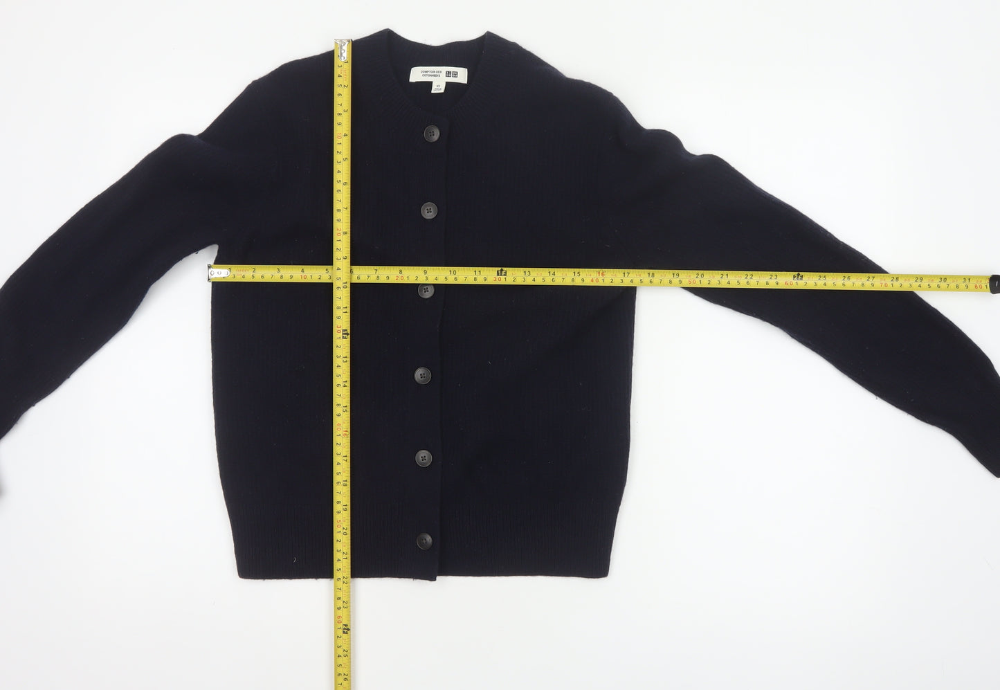 Comptoir des Cotonniers Women Black XS Wool Button Cardigan