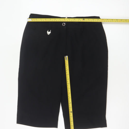 Daily Women Black UK 10 Bermuda Smart Stretch Shorts Heart Charm