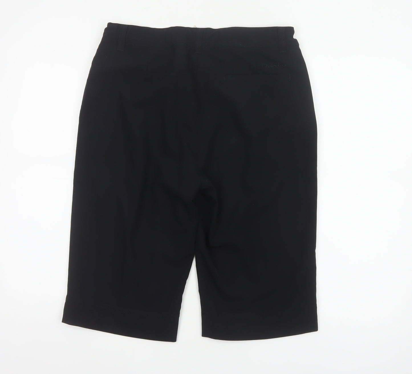 Daily Women Black UK 10 Bermuda Smart Stretch Shorts Heart Charm