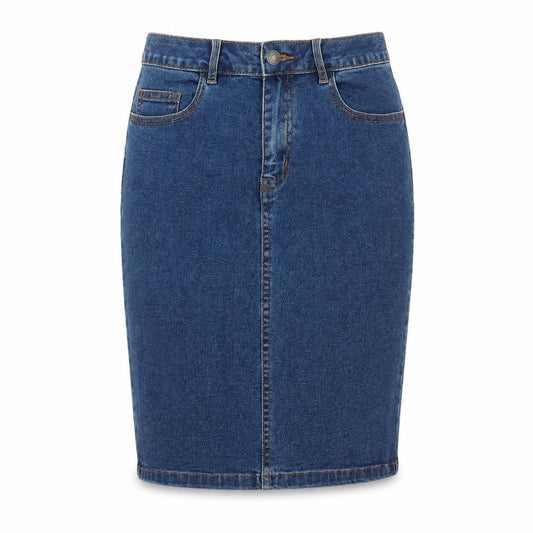 Vero Moda Women Blue M Denim High Rise Pencil Knee Length Skirt