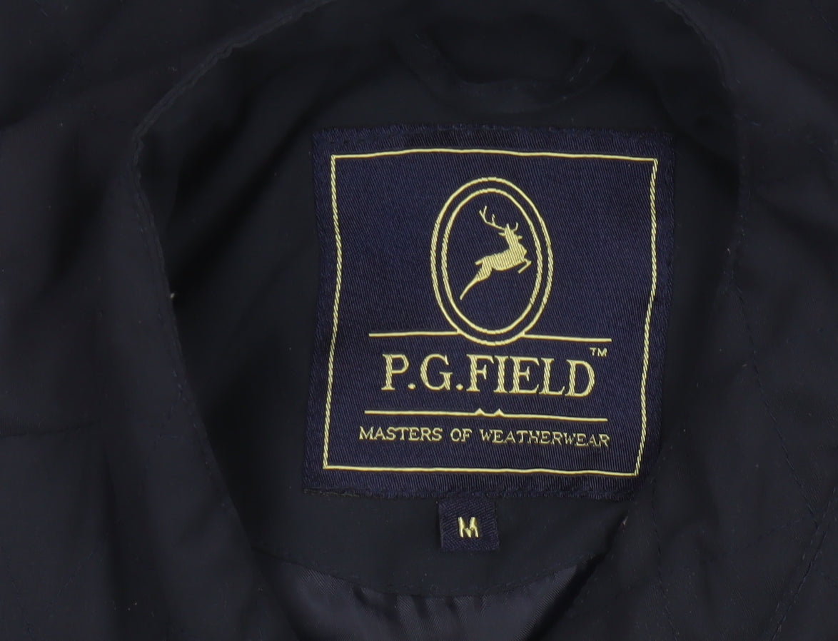 P.G.FIELD Men’s Blue M Quilted Padded Snap Jacket Outdoor