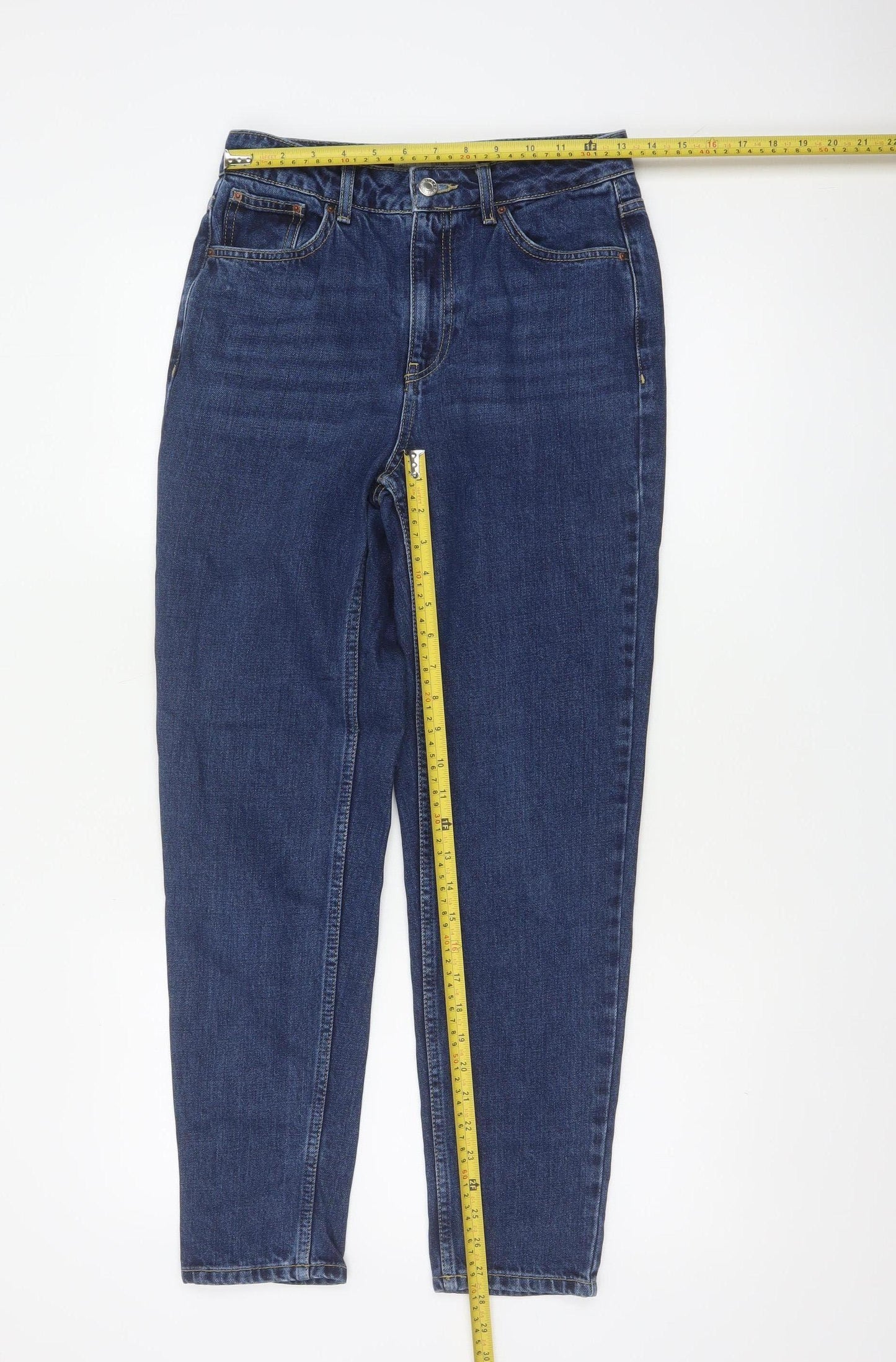 Topshop Moto Women’s Blue UK 8 High Rise Mom Jeans W26 L32