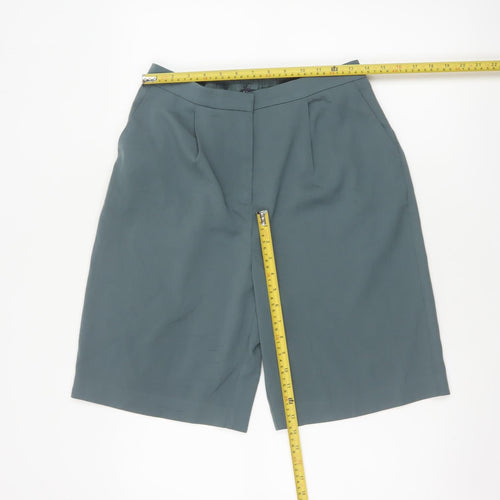 M&S Women’s Green UK 10 Bermuda Tailored Shorts Pockets Stretch
