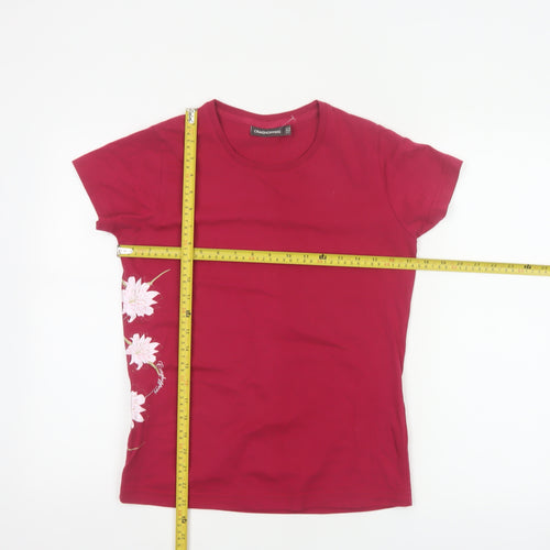 Craghoppers Women Red UK 10 Floral Cotton Jersey Short Sleeve T-Shirt
