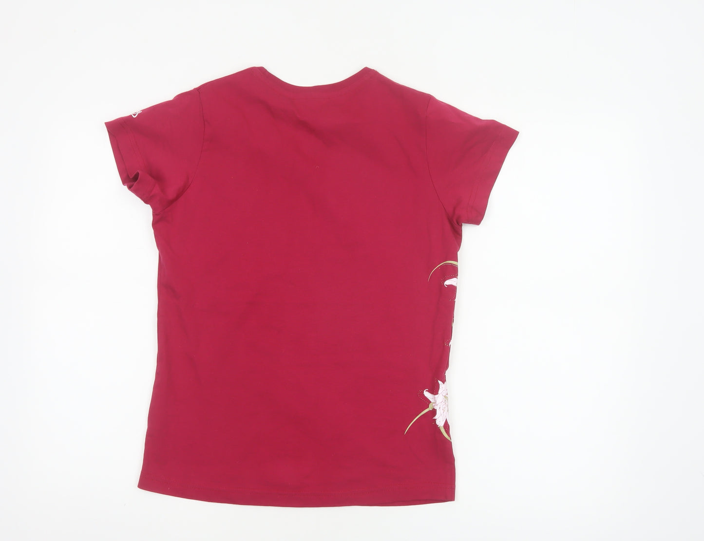Craghoppers Women Red UK 10 Floral Cotton Jersey Short Sleeve T-Shirt