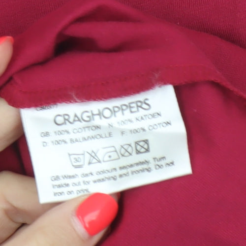 Craghoppers Women Red UK 10 Floral Cotton Jersey Short Sleeve T-Shirt