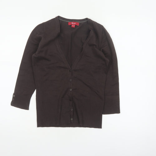 Monsoon Women’s Brown Knit V-Neck Button Cardigan UK 8