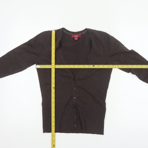 Monsoon Women’s Brown Knit V-Neck Button Cardigan UK 8