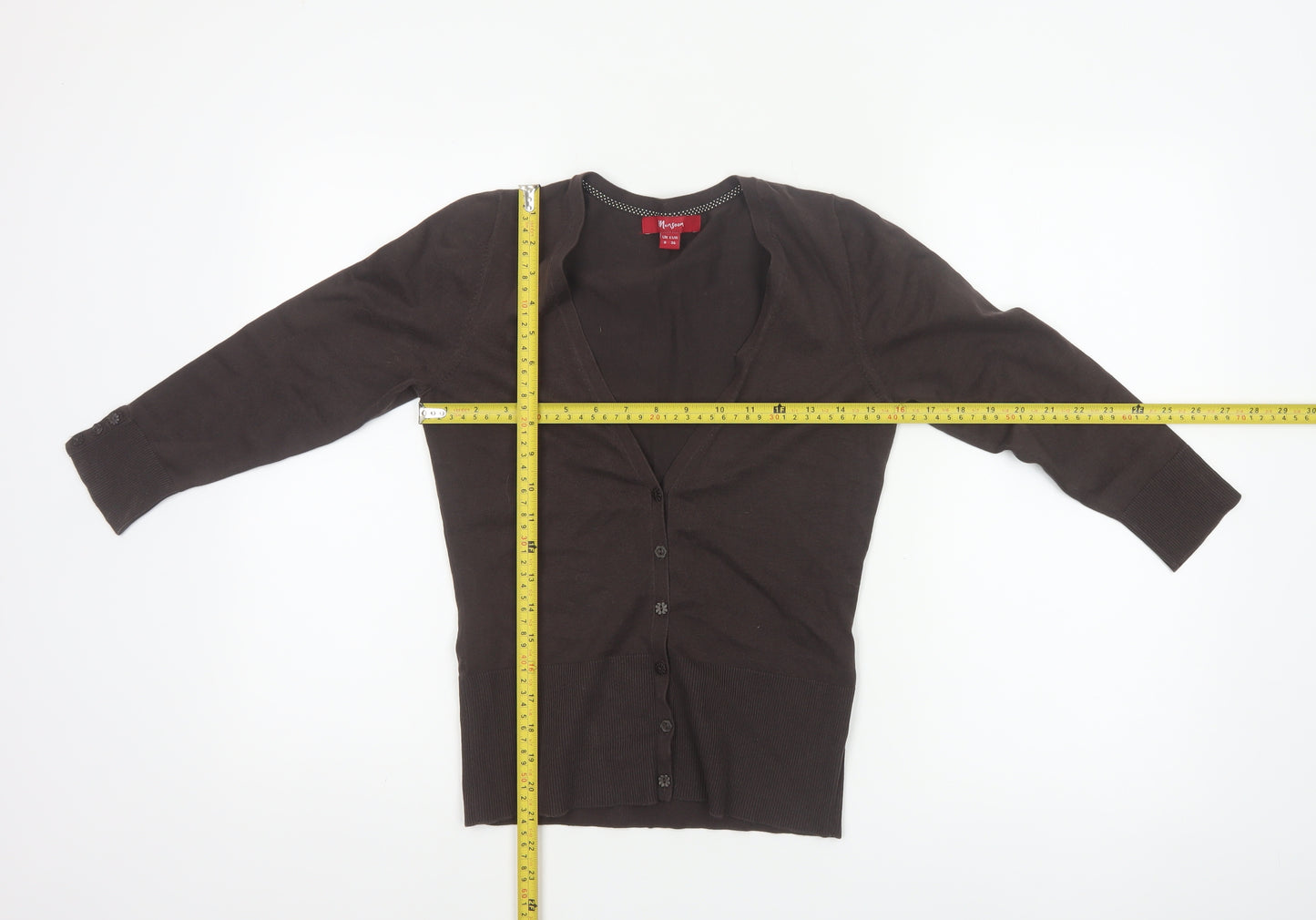 Monsoon Women’s Brown Knit V-Neck Button Cardigan UK 8