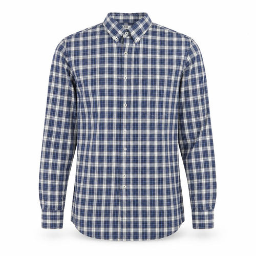 Uniqlo Men’s Blue Check Cotton Button-Down Shirt Size S