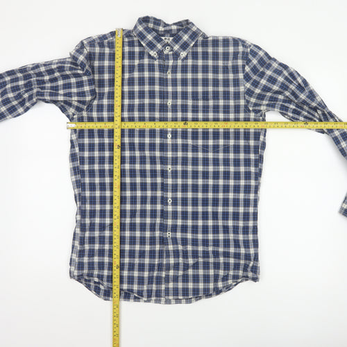 Uniqlo Men’s Blue Check Cotton Button-Down Shirt Size S
