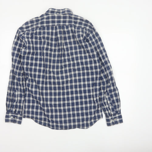 Uniqlo Men’s Blue Check Cotton Button-Down Shirt Size S