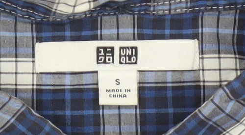 Uniqlo Men’s Blue Check Cotton Button-Down Shirt Size S