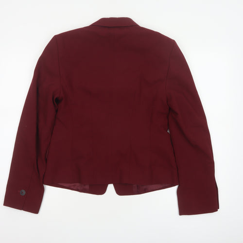 Marks and Spencer Women Red UK 10 Tailored Lined 3 Button Blazer