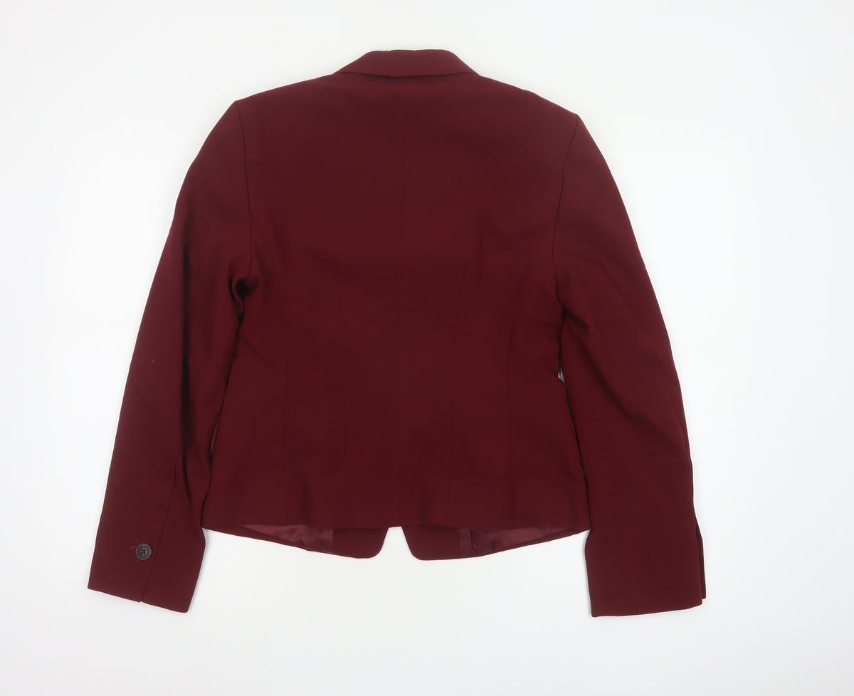Marks and Spencer Women Red UK 10 Tailored Lined 3 Button Blazer