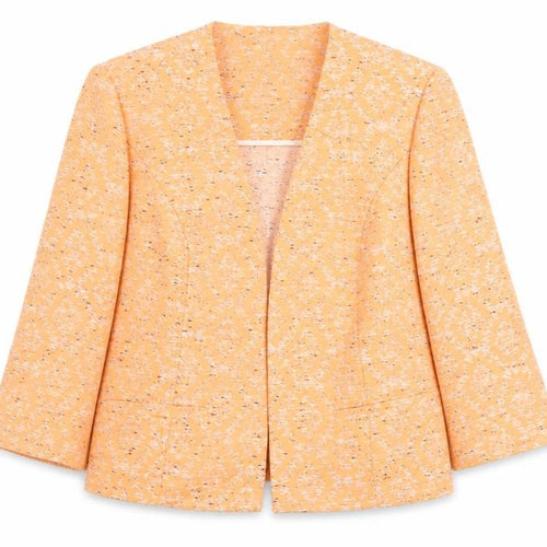 Marks and Spencer Women Orange UK 12 Geometric Open Front Blazer