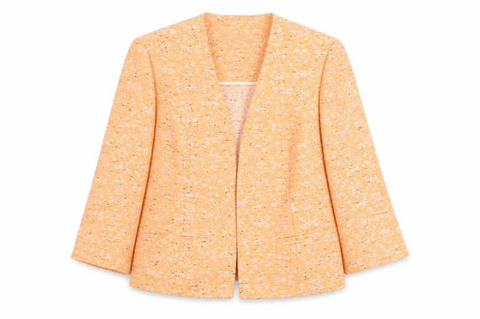 Marks and Spencer Women Orange UK 12 Geometric Open Front Blazer