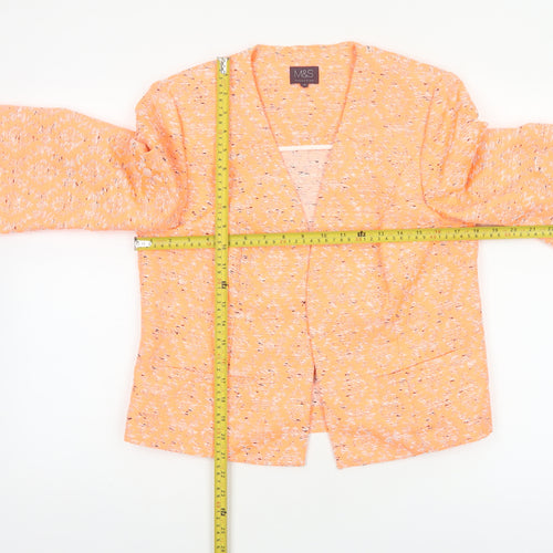 Marks and Spencer Women Orange UK 12 Geometric Open Front Blazer