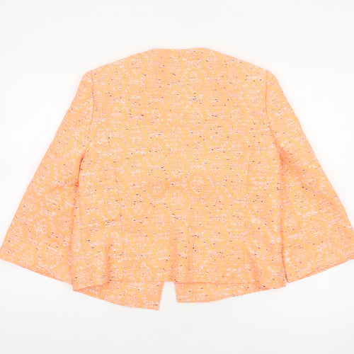 Marks and Spencer Women Orange UK 12 Geometric Open Front Blazer