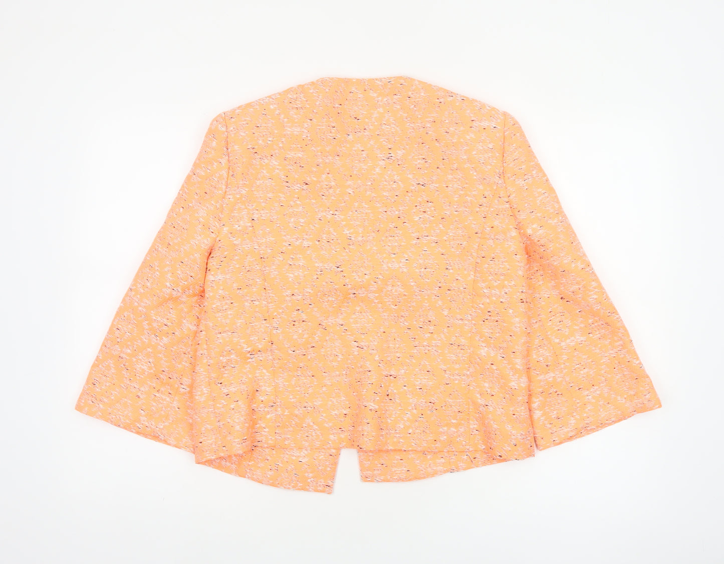 Marks and Spencer Women Orange UK 12 Geometric Open Front Blazer