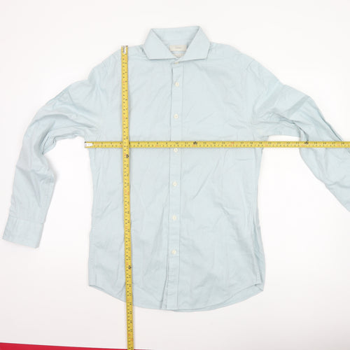 Moss Men’s Blue 15.5 Slim Fit Cotton Long Sleeve Formal Shirt