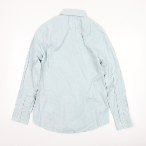Moss Men’s Blue 15.5 Slim Fit Cotton Long Sleeve Formal Shirt