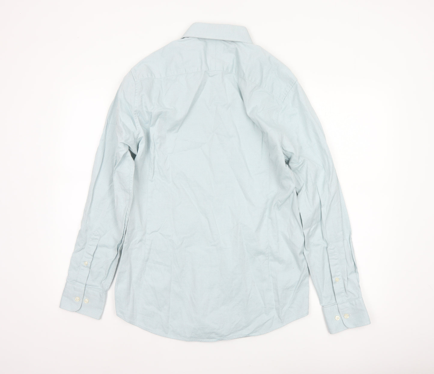Moss Men’s Blue 15.5 Slim Fit Cotton Long Sleeve Formal Shirt
