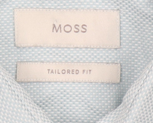 Moss Men’s Blue 15.5 Slim Fit Cotton Long Sleeve Formal Shirt
