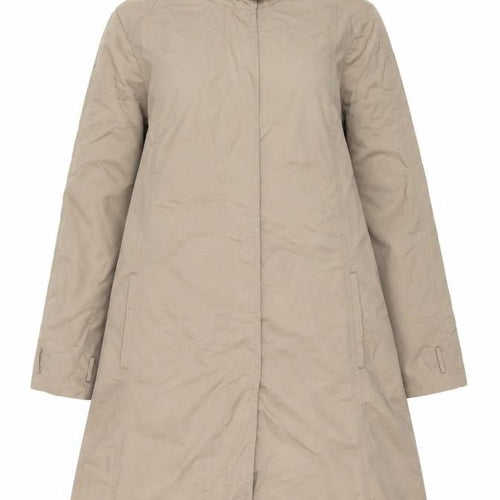 Viyella Women Beige UK 12 Long Zip Collared Coat Classic