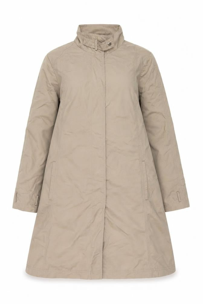 Viyella Women Beige UK 12 Long Zip Collared Coat Classic