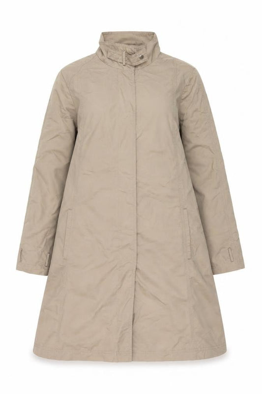 Viyella Women Beige UK 12 Long Zip Collared Coat Classic